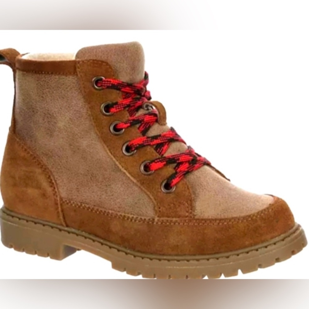 DAYFIVE Born Kids Brown Boots with Red Laces Size 3M